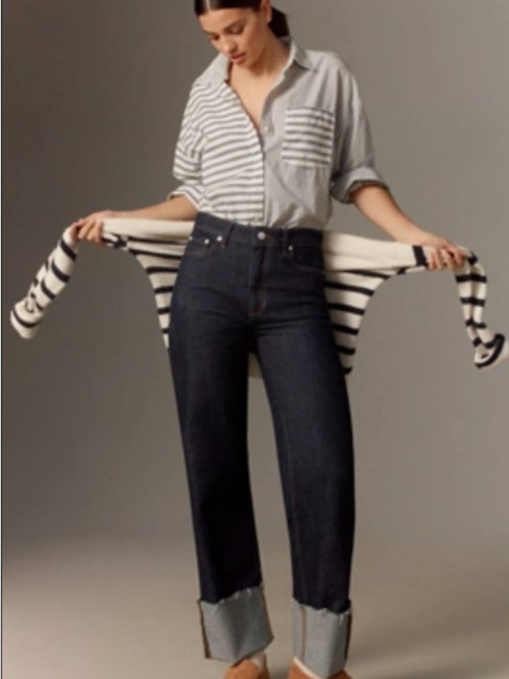 Pilcro Dark Indigo Straight-Leg Jeans